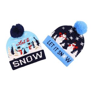 Gorro/Bonés de Caveira Led Chapéus de Natal Suéter Gorro de Tricô Papai Noel Iluminado Chapéu de Inverno Para Anúncios Chapéu de Festa Mais Quente Boné Drop Delivery Moda Acesso