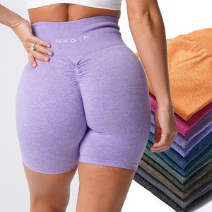 Pantaloncini da donna Scrunch Pantaloncini senza cuciture Allenamenti elasticizzati da donna Leggins corti Completi fitness arricciati Forma lusinghiera Abbigliamento da palestra Ricamo NVGTN 230721