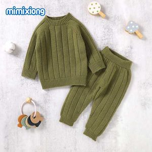 Pullover Autumn Baby Clothing Zestaw Zimowy sweter z długim rękawem+spodnie Baby Boys and Girl