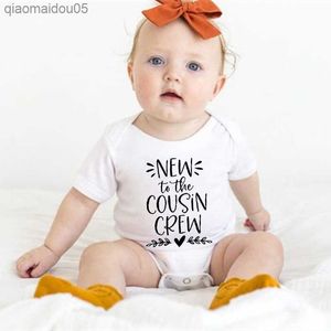 New To The Cousin Crew Print Summer Newborn Baby Clothes Toddler Jumpsuit Boys Girls Unisex Bodysuits Outfits Infant Shower Gift L230712