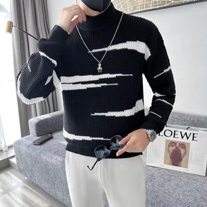 Men's Sweaters Fall Winter Korean Style Mens Pullovers High Quality Thick Warm Cashmere Sweater Men Luxury Tie-dyed Pull Homme