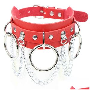 Chokers gotiska punk pu läder choker lås nyckel hjärtan runda spik nit krage stött halsband kropp födelsedagsfest gåva chockers smycken dro