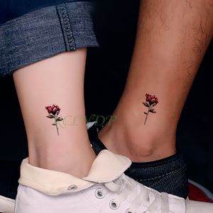 Wodoodporne tymczasowe naklejki na tatuaż piękne kwiat Rose Fake Tatto Flash Tatoo Tatouage ręka tylna ramię pod stopą dla dziewczynki mężczyźni