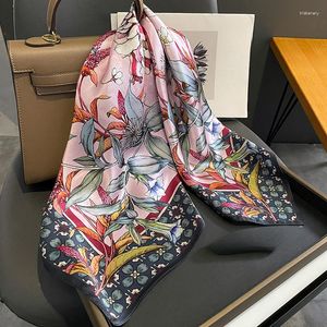 Sciarpe 2023 Piazza Piccola Fascia Arrivo Sciarpa di Seta Pura Donne Collo Dei Capelli Foulard Bandana Hijab Stampa Poncho Pashmina