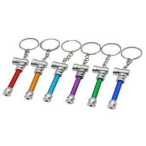 New Metal Pipe Keychain Aluminum Alloy Mini Smoking Tube Portable Unique Design Easy Carry Tobacco Pipes Wholesale