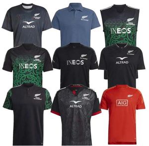 2023 Todas as camisas de rugby #Black New Jersey Sportswear Zealand Fashion Sevens 22 23 24 Camisa de colete de rugby Polo Maillot Camiseta Maglia Sorto Tamanho S-5xl Tops