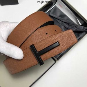 Luxury Leather Clothing Quality Tom-Fords Designers Män Kvinnor Äkta spänne t spännbälten Fashion Belt Tillbehör Hög midjeband med Box Dustags