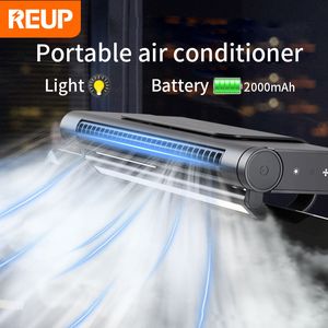 Outros Home Garden REUP Ventilador de tela de computador recarregável elétrico ajustável nebulização refrigerador de ar luz noturna silencioso fresco névoa umidificador 230721