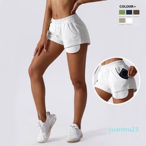 Running Shorts Frauen losen Fitness Sommer Feste Farben Seitentasche lässig Sport atmungsaktiv schnell, trockene Trainingskleidung