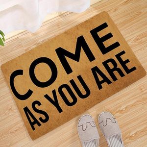 Carpets Welcome Doormat Brown Letter Pattern Floor Mats Indoor Non-slip Bathroom Rugs Kitchen Absorbent Soft Decor