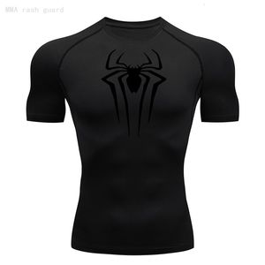 Män s t skjortor den korta ärmen t shirt sommaren andas snabb torr sport topp bodybuilding track kostym kompression skjorta fitness män 230724