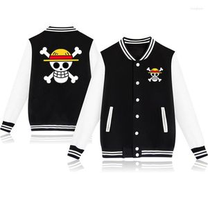 Herrenjacken Anime One Piece 3D-gedruckte Baseballjacke Frühling und Herbst Hip-Hop College Wind für Männer Frauen