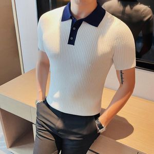 Polos Polos Style Summer Krótkie koszule polo z krótkim rękawem dla mężczyzn odzież 2023 Business Casual Slim Fit Tees Homme 4xl-M