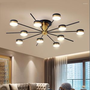 Chandeliers LED Modern Chandelier Lighting For Living Room Bedroom Gold And Black Decor Lamps Indoor Lights Fixtures Luminaria AC90-260V
