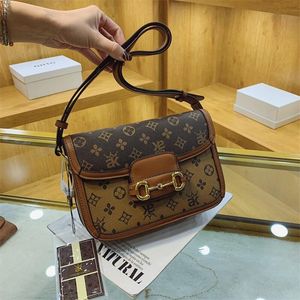 Top Original Quality designer bags Fashion womens Genuine leather handbags Flap Luxury shoulder bag ladies Brown flower classic handbag wallet