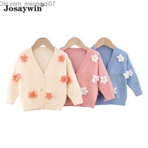 Pullover Fashion Baby Girl Winter Clothes Flower Cardigan For 2021 Knitted Sweater Soft Autumn Children Outerwear Pullover Z230724