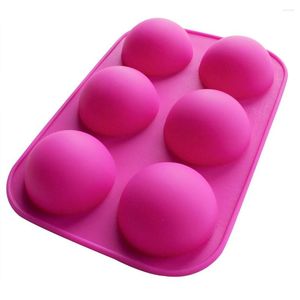 Formas de Assar Forma de Silicone para Bolo 6 Furos Forma de Meia Esfera Sabonete Artesanal Formas de Chocolate Acessórios