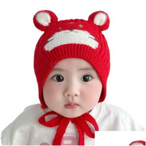 Czapki czapki/czaszki moda SKL Baby Beanie dzianina pluszowa czapka dla dzieci dzieci dzieci zima ciepła kapelusz kropla