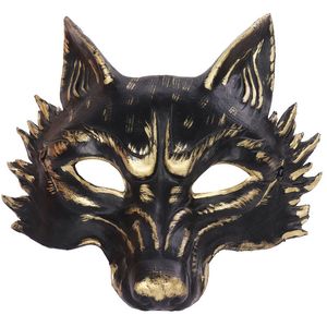 Fox Half Mask Traje Wolf Dress Up Mask Dance Party Show Selfie Show Event Masquerade Mascared Cosplay Mask Half Face