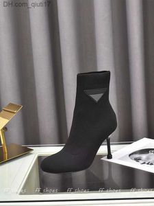 Boots Women Boots New Limited Edition Elastic вязаные дизайнерские дизайнеры багажника Происхождение качественное высокие каблуки платья повседневная обувь Стильная заостренная 8,5 см женщины для обуви Z230724