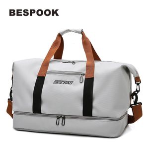 Duffel Bag s Ayakkabı bölmesi ile seyahat bagajı büyük kapasiteli Duffle Handsag Hafta Sonu Tote Spor Sporları için Tote Yüzme 230724