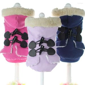 Dog Apparel Watertightness Horn Button Cute Coats Hoodies Warm Cotton-padded Clothes Clothing For Dogs Puppy Cat Pet