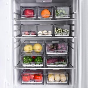 Garrafas de armazenamento Capacidade da caixa de geladeira Empilhável Geladeira Grau alimentício Sem BPA Caixa organizadora para legumes Suprimentos de cozinha