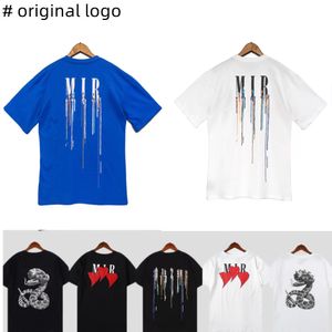 Summer Mens T Shirts Women Designer Drukowane topy TEES Mash Man T-shirt Jakość Bawełny swobodny krótki rękaw luksusowy hip-hop streetwear tshirts Miris White