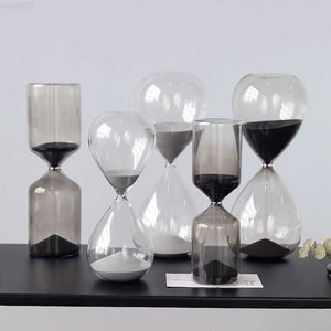 Dekorativa föremål Figurer Hourglass Sand Timers Modern Sand Timer Clock Sand Watch 15/30 Min Glass Timer Home Office Decors L230724