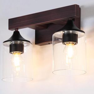 Lampa ścienna Mantolite łazienki z szklanym cieniem wiejski nad lustrem Vanity Lights Sconce E26 Edison Bulb