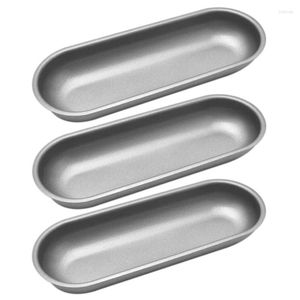 Baking Moulds Dog Mold Carbon Steel Sausage Molds Non Stick Bakeware Oval Bun Pan For DIY Homemade Bread Tool 3Pcs