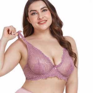 Bras Sets For Women Oversized Ultra-thin Cup Summer Sexy Lingerie With Lace Semi Transparent Bra Bare And Thin
