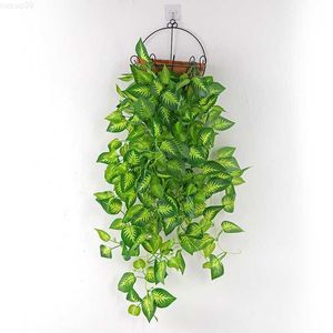 Estatuetas de objetos decorativos 39 em 5 garfos Plantas de videiras artificiais para interior Trepadeira de plástico hera verde Plantas penduradas na parede Rattan para casa, jardim, decoração de casamento L230724