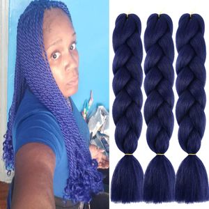 Плетеное наращивание волос для женщин 100 г/упаковка 24 дюйма высокой температуры омбре -синтетические волосы с джонбо
