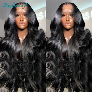 Pezzi di capelli Rosabeauty HD 13X6 Trasparente Body Wave Frontale in pizzo 13X4 Capelli umani anteriori 5X5 Pronto da indossare Go Glueless 250 Densità 230724