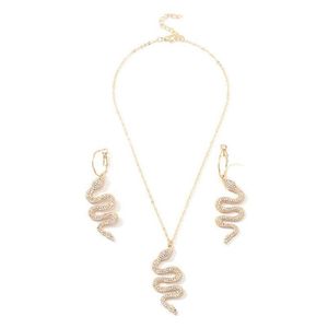 Earrings Necklace Party Snake Animal Dangle Women Pendant Trendy Female Birthday Jewelry Set Gift Drop Delivery Sets