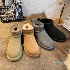 Designer - Australia Classic Warm Boots Womens Mini Half Snow Boot Inverno Pelliccia piena Soffice pelliccia di raso Stivaletti Stivaletti pantofole US4-13