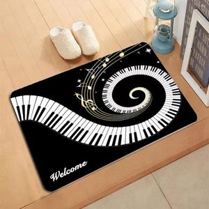 Tapetes Piano Giratório Capacho Antiderrapante Sala de Estar Tapete de Banheiro Música Tapete Personalizado Entrada Tapetes para Decoração de Casa Acessório