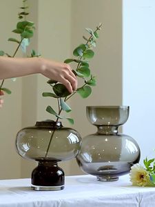 Vasos Decoração de casa Vaso de vidro Abóbora Redondo Simples Nórdico Design Criativo Minimalista Quarto Floral