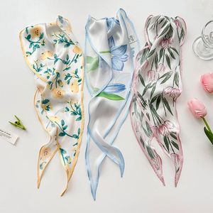 Scarves Chic Ins Korean Fairy Style Sweet Diamond Scarf Women's Bandana Head Polyester Satin Silk 26 108cm