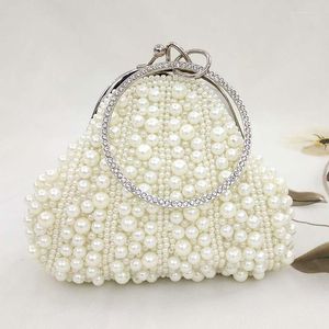 Sacos de noite de plástico branco pérola hobos bolsa de embreagem elegante bolsa macia bolsas pequenas femininas casamento noiva embreagens