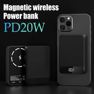 Magnetyczny bezprzewodowy bank mocy 20W 5000 mAH MACSAFE Przenośna zewnętrzna zapasowa bateria pomocnicza dla Magsafe iPhone 14 13 12 Mini L230619