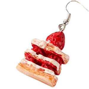 Charm Kawaii Woman Stberry Cake Earrings Resin Handmade Cute Girl Sweet Creative Watermelon Food Drop Earring Ear Jewelry Gifts Deliv Dh0Qb