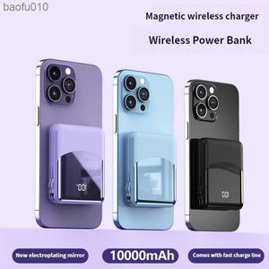 10000mAh MacSafe PowerBank Magnetic Power Bank Wireless Charger Mini Slim Externt hjälpbatteri för iPhone 1413 12 15 L230619