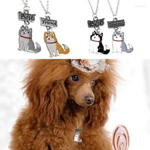 Hundehalsbänder-Anhänger-Halskette, glänzendes und charmantes Accessoire, verbindendes Schmuckdesign für Picknick, Camping, einzigartig, 2 Stück, Cartoon