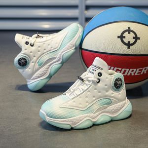 Обувь для детей 2022 кроссовки детская баскетбольная обувь высоко, чтобы помочь шокированной детской спортивной обуви мальчик, не скользящие баскетбольные туфли