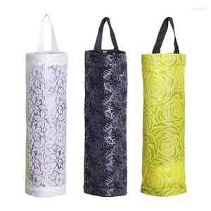 Storage Bags Wall Mounted Grocery Bag Holder Large Capacity Dispenser Hanging Trash Kitchen Garbage Organizer Home Accessories