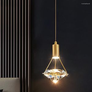 Lâmpadas pingente decoração moderna redonda bronze cobre lustre de cristal k9 lâmpada de luz de luxo para sala de estar cozinha ilha