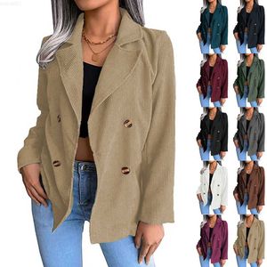 Ternos femininos Blazers Outono e inverno 2022 Feminino de veludo liso Casual Moda Casaco feminino Jaqueta de escritório Femme Casacos soltos casuais África L230724