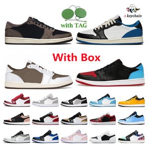 With Box 1s 1 Low Cut UNC to Chicago Panda Black Toe Mens Basketball shoes Concord Phantom Aluminum White Ice Blue Sail University Red Medium Olive Wmns Sneaker Trainer
